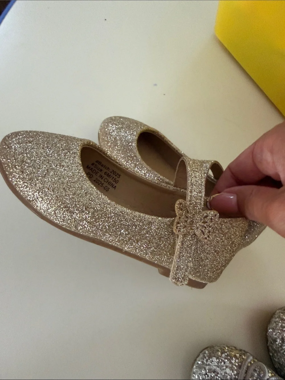 Kids Glitter Mary Jane Shoes - Gold / Silver